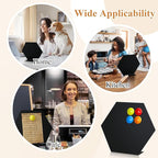 Shimeyao 2 Pcs Magnetic Bulletin Board for Tabletops with 8 Magnets Memo Display Easel Stand for Home Office School Kitchen Table Supplies(Hexagon,Black,10 x 8.5 Inch)