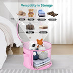 AOODA Oversized Clear Hat Storage Bag for Women, Holds up to 7 Caps Cowboy Hat Organizer for Closet, Wide Brims Hat Case with Carrying Handles (Pink)