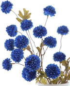 DuHouse 6pcs Artificial Flowers Faux Silk Pompon Mum,Silk Small Mini Chrysanthemum Ball with Stems for DIY Wedding Bouquets Centerpieces Vase Home Table Kitchen Decorations(Dark Blue)