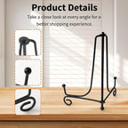 Iron Plate Stands for Display, Foldable Book Holder & Easel Stand for Sign, Versatile Poster Stand and Small Plate Stand for Home Decor, Art, Photo Frame, Card, Crystal Display (Black, 4 inch (4Pcs))
