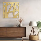 SIGNLEADER Metal Wall Art Decor Mid Century Abstract Lines Minimalist Modern Abstract Wall Sculpture Hangings Home Decoration for Living Room, Bedroom, Bathroom, Kitchen, Outdoor - 36" Gold