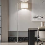 SUNMORY Arc Floor Lamp,Modern Floor Lamp with 9W 3 Color Temperatures Bulb,Metal Standing Lamps with Adjustable Hanging Lampshade,Tall Floor Lamps for Living Room,Bedroom,Office