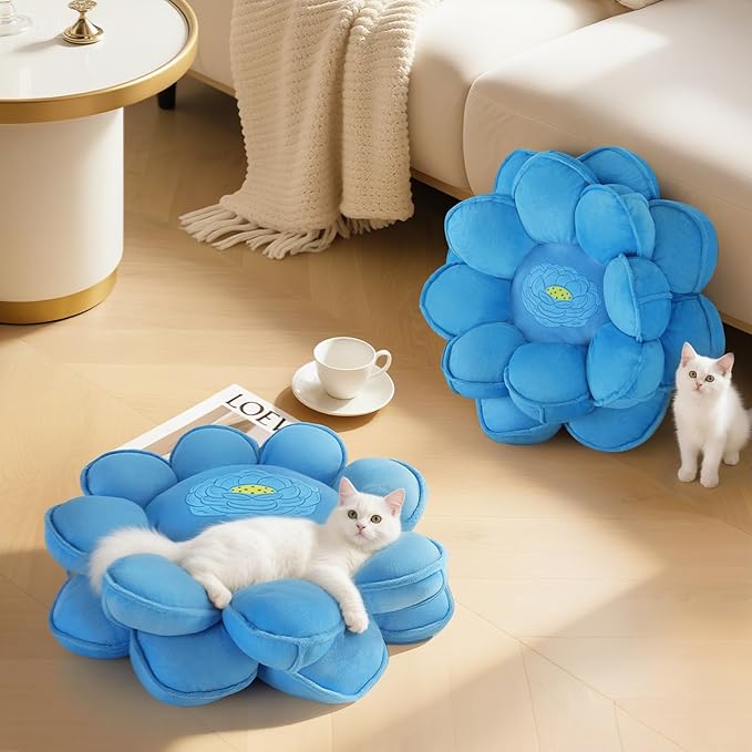 Lotus Flower Floor Pillows, Large Cushion Inspired by Lotus Flower Design, Decorative Seating for Living Room, Bedroom, and Lounge, Soft Washable Floor Cushion for Relaxation, and Family Activities