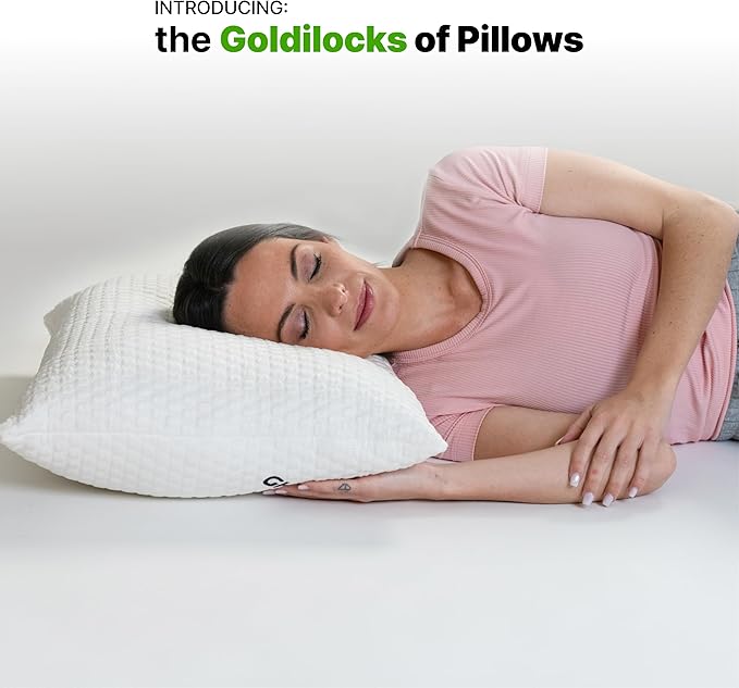 GhostBed Shredded Memory Foam Pillow with Adjustable Gel and Cooling Breathable Cover - King Size Shredded Pillows CertiPUR-US Certified 2-Pack