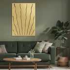 SIGNLEADER Metal Wall Art Decor Zebra Stripe Minimalist Modern Abstract Wall Sculpture Hangings Home Decoration for Living Room, Bedroom, Bathroom, Kitchen, Outdoor - 18" Gold