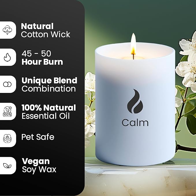 Natur IX Bundle: Calming & Energy Candles – All Natural, Non-Toxic Soy Candles with Essential Oils | Pack of 2, 8.3oz Each