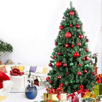 Red & Green 2.5" Christmas Balls Christmas Tree Decoration Ornaments Shatterproof Hanging Balls for Birthday Halloween Holiday Wedding Decorations Set of 24pcs
