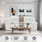 Reclining Sectional Couch Covers Velvet L Shape Recliner Sofa Middle Console Cover for Dogs Pets Washable Anti Slip 1 Additional Recliner Center Console Slipcovers (1 Console, Khaki)