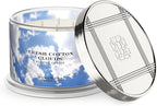 HomeWorx by SLATKIN + CO. Candle- Fresh Cotton Clouds, 18 oz. Premium Scented Candle - 30-55 Hours Burn Time