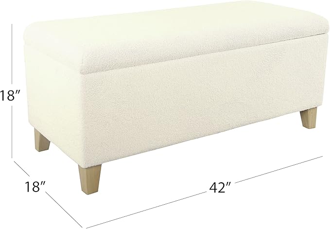 HomePop Sherpa Storage Bench - Cream