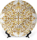 XISUNYA 8 Inch Decorative Plate, Victorian Porcelain Plate, Victorian Lace Floral Print Ceramic Wall Hanging for Fine Dining Upscale Events, Dinner Parties, Weddings, Catering, Muticolor