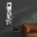 yumcake Modern Metal Wall Decor, Abstract Metal Wall Art, Modern Wall Decor, Abstract Wall Sculpture, Office Living Room Decor, Surprise Gift (Silver, 30 x 13 inches / 76 x 32 cm)