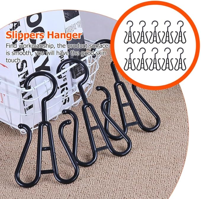 10 Pack Shoe Organizer Rack Double Hooks Plastic Hangers for Slippers and Shoes Space-Saving Hanging for Closet Door