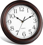 14 Inch Wall Clocks Battery Operated Silent Non-Ticking Wall Clock Vintage Retro Rustic Style Decorative for Living Room Kitchen Farmhouse (Bronze)