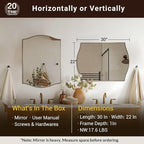 ANDY STAR Gold Bathroom Mirror, 22"x30" Scalloped Wall Mirror in Stainless Steel Metal Frame, Unique Vanity Mirror with Modern Curved Edge Design, Ideal for Bathroom, Bedroom, Entryway