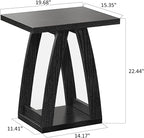 End Tables Living Room, Side Table Beside Sofa, Nightstand for Bedroom, Couch Side Table with Shelf, Modern End Table for Living Room, Black End Table Set of 2