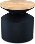 Carlotta Side Table, Patterned Wood Top, 304 Stainless Steel Base, Plated Satin Brass, Commercial Grade Quality (18" x 18" x 22")