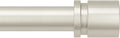 Curtain Rods for Windows 16 to 88 Inches Adjustable Length 1 Inch Diameter Window Curtain Rod with Aluminium End Cap, Brushed Nickel