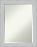 Amanti Art White Wall Mirror 28x22 Shiplap White Rectangle Bathroom Mirror for Wall Decor Living Room, Medium Cottage Wood Frame, Hangs Horizonally and Vertically, Bathroom Decor, Beveled Edge