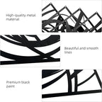 4 Pieces Black Abstract Metal Wall Art, Modern Minimalist Matte Wall Decor, 3D Textured Wall Sculptures, Black and White Wall Art for Living Room Bedroom Bathroom Study Office (15.7 x 10.6inch) (Abstract)