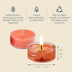 PartyLite Set of 12 Tea Lights Candles, Grapefruit & Rosemary Scent, Aromatherapy Scented Candles Gift Set, Up to 4 to 6 Hours Burn Time