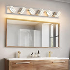 SOLFART Modern LED Vanity Lights Fixtures: 6 Lights Acrylic LED Brushed Nickel Vanity Lights for Bathroom 39inch 5CCT