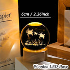 Sea Turtle Gifts for Women Men 3D Sea Turtles Crystal Ball with Wooden Light Base Glass Turtle Figurine Home Decor Gift for Mothers Valentine's Day Christmas Birthday (Diameter 2.36 inches)