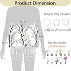 Winter Tree Branch Lamp Shade with Acrylic Bead Droplets, Branch Drum Fabric Light Shade for Pendant Table & Floor Lamp, Traditional Mordern Decor, 15.7in