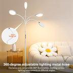 White Bright Floor Lamps with Remote, Touch Control Nursery & Bedroom Lamp, Dimmable Kids Light with Adjustable Color, Gooseneck Standing Lamp for Reading, Living Room, Office, Library, Pharmacy Table