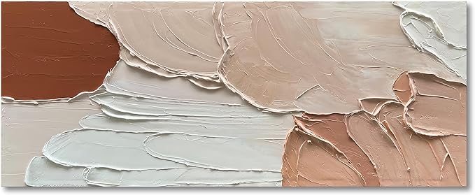 Art Minimalist Abstract Oil Painting Heavy Textured Canvas Wall Art Living Room Bedroom Wall Large Art Deco Oil Painting 24x60 inches