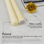 10-Inch Tall Dripless Taper Candles Set of 4 - Ivory Tapered Candles, Perfect for Wedding,Dinner - Smokeless, Unscented, Long Burning - Hand Poured, Colored Tall Candlesticks - Cream