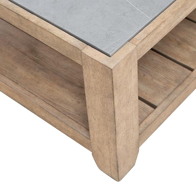 Liberty Furniture Millstone Cocktail Table with Unique Tile Top for Living Room - Nutmeg Oak Wood