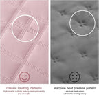 KASENTEX Queen Quilt Set 90"x90" – Soft Washed 3-Layer Lightweight Bedspread, Minimalist Nordic Design, All-Season Spring & Summer Quilt Set (1 Quilt + 2 Pillow Shams), Blush Pink