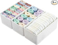 3-Pack Breathable Mesh Drawer Organizer - Foldable Storage for Bras & Baby Clothes, Sock $ Underwear White Fabric Dividers for Nursery & Bedroom