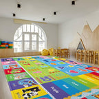 ABC Kids Rug, Kids Carpet for Playroom, Classroom Carpet with Anti-Slip Back, Educational Preschool Rugs with ABC, Numbers, Animals Colors, Shapes, Extra Large Thick (Style 5, 9'8" x 6'5")