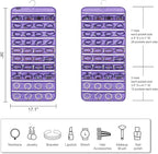 80 Zippered Pockets Hanging Jewelry Organizer for Holding Jewelries Dual-Sided Accessory Display Holder for Earrings Bracelets Rings (80 Zippered Pockets-Purple)