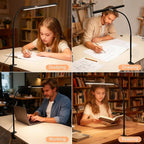 LED Desk Lamp for Office Home, Adjustable Flexible Eye-Caring Desk Light with,5 Modes 10 Brightness Adjustment, USB Adapter Desk Lamp with Clamp-T-B