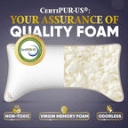 Royal Therapy King Memory Foam Pillow, Adjustable Shredded Odor-Free Pillow for Neck & Shoulder Pain Relief, Support for Back, Stomach, Side Sleepers