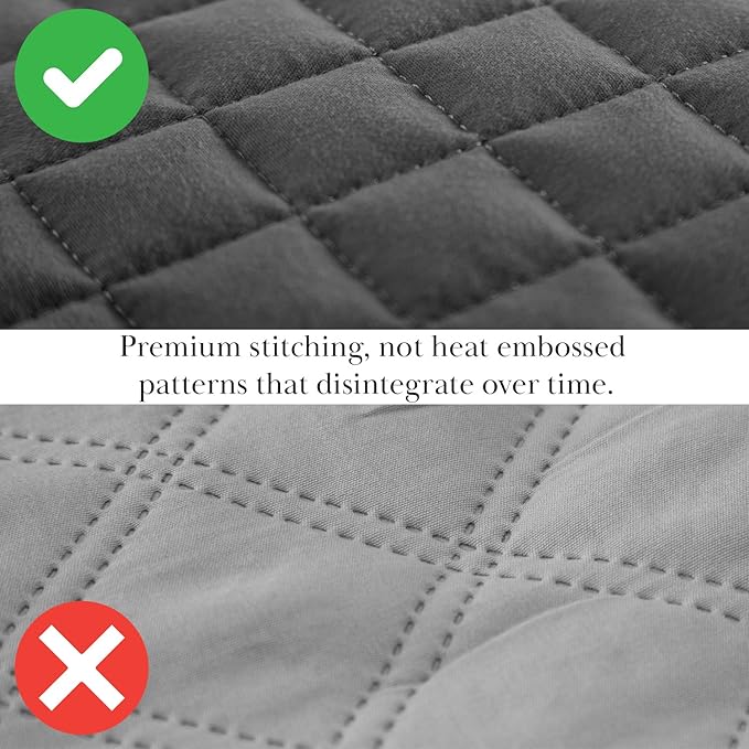 Southshore Fine Living, Inc. Oversized Quilt King Size Set, Grey Bed Spread King Size with 2 Matching Pillow Shams, Microfiber Quilted Comforter Bed Coverlet, Bedspread Set, Slate Grey Quilt