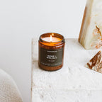 Calyan Wax Co. Home & Holiday Scented Candle - 57 Hour Burn - Luxury Non Toxic Soy Wax Candles - Long Lasting Amber Glass Jar Candle for Home - 7.2oz