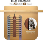ZEDODIER 2 Packe Wooden Tie Rack, Tie Hanger for Men Closet, 40 Storage Capacity, Non-Slip Rotatable Tie Organizer, Hanging Space Saving Holder, Vintage