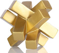 XMGZQ Gold Knot Statue for Coffee Table Decor,Modern Minimalist Geometric Knot Sculpture and Figurines,Abstract Art Line Decorative Ornaments Knick Knacks for Shelves,Bookcase,Console,Tabletop,Entry