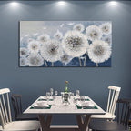Pogusmavi Blue Dandelion Large Canvas Wall Art - 29x58IN for Living Room & Bedroom