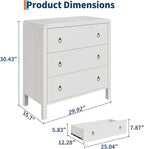 GarveeHome 3 Drawer Dresser for Bedroom, Chest of Drawers, Closet Dresser Storage Cabinet Organizer for Bedroom, Living Room, Hallway & Office