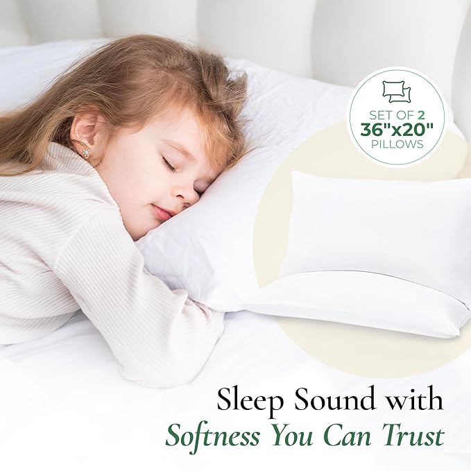 Fern and Willow King Size Bed Pillows - Set of 2, 36"x20" - Luxurious Ultra-Soft Cooling Pillow - Hotel Quality, Down Alternative Fill - Ideal Gift for Side, Back & Stomach Sleepers