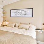 Surfapans If I Lay Here Would You Lie With Me Wall Decor Sign 40”X15” Master Room Bedroom Above Bed Large Farmhouse Inspirational Quotes Minimalist Wood Framed Over Bed Wall Art Decoration (Black)