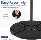Giantex 184 lbs Offset Umbrella Base, 4 PCS Cantilever Umbrella Weighted Base, Easy-Fill Spouts, 4 Connecting Pins, Carry Handles, Water Sand Weight Fillable HDPE Umbrella Stand for Backyard Poolside