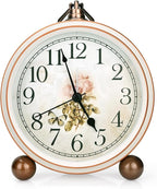 Maxspace Classic Vintage Clock - Elegant and Decorative Analog Clocks,Silent Non-Ticking Clock with Distressed Metal Frame for Office, Living Room or Bedroom