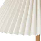 Globe Electric 61000053 62" Floor Lamp, Wood-Toned Finish, Pleated Fabric Shade, Pull Chain Switch, Reading Light, E26 Base, Modern Classic Lighting for Living Rooms and Bedrooms