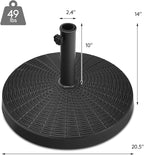 Tangkula 49 LBS Patio Umbrella Base, 20.5 Inch Outdoor Umbrella Stand W/Rattan Design, Adjustable Knob, Round Umbrella Holder for Backyard, Market Entrance, Poolside